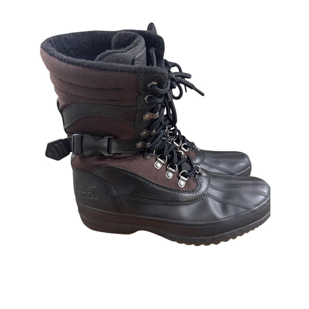 Sorel Mens NM1875-908 Waterproof Winter Boots Size 10 Black & Brown